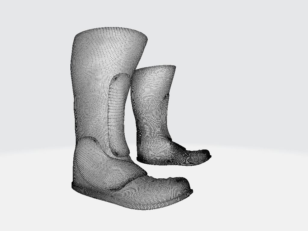 High Boots Low-poly 3D model_8
