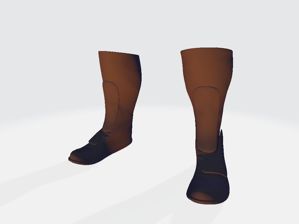 High Boots Low-poly 3D model_16