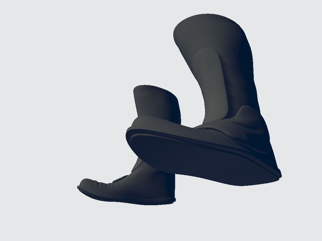 High Boots Low-poly 3D model_4