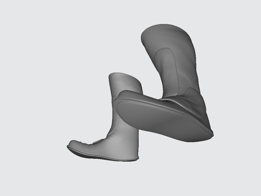 High Boots Low-poly 3D model_12
