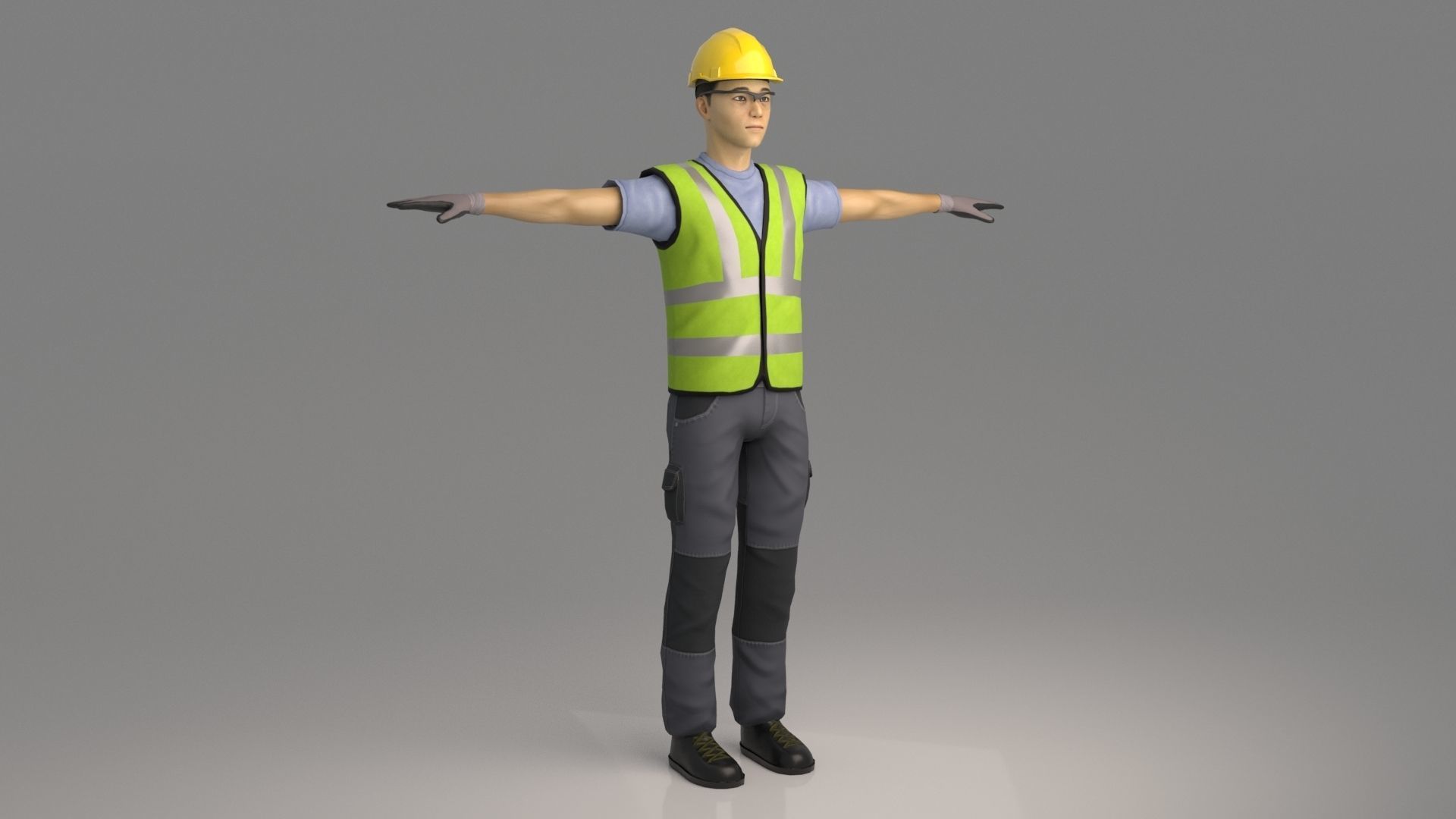 Working Men - Kim Low-poly 3D model_4