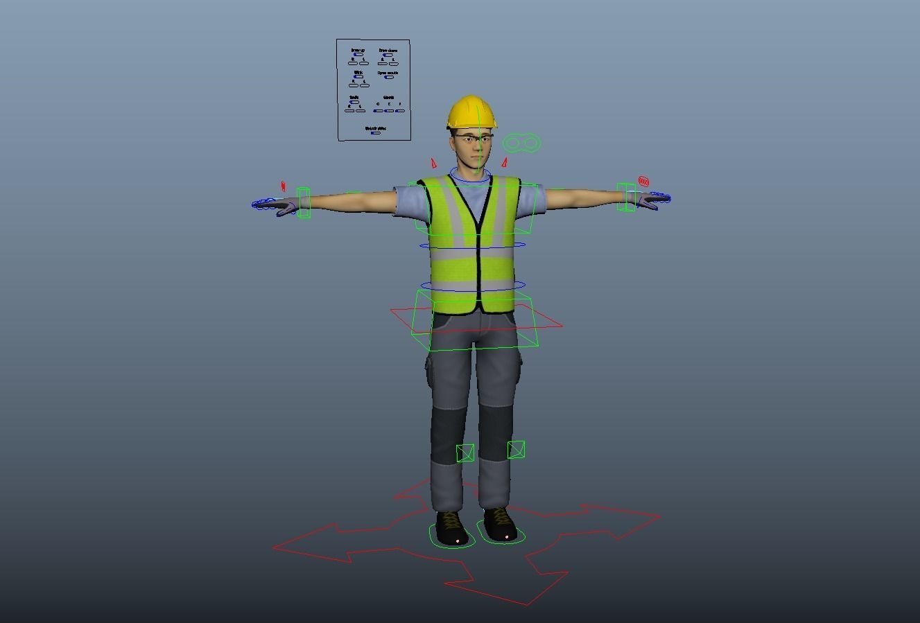 Working Men - Kim Low-poly 3D model_10
