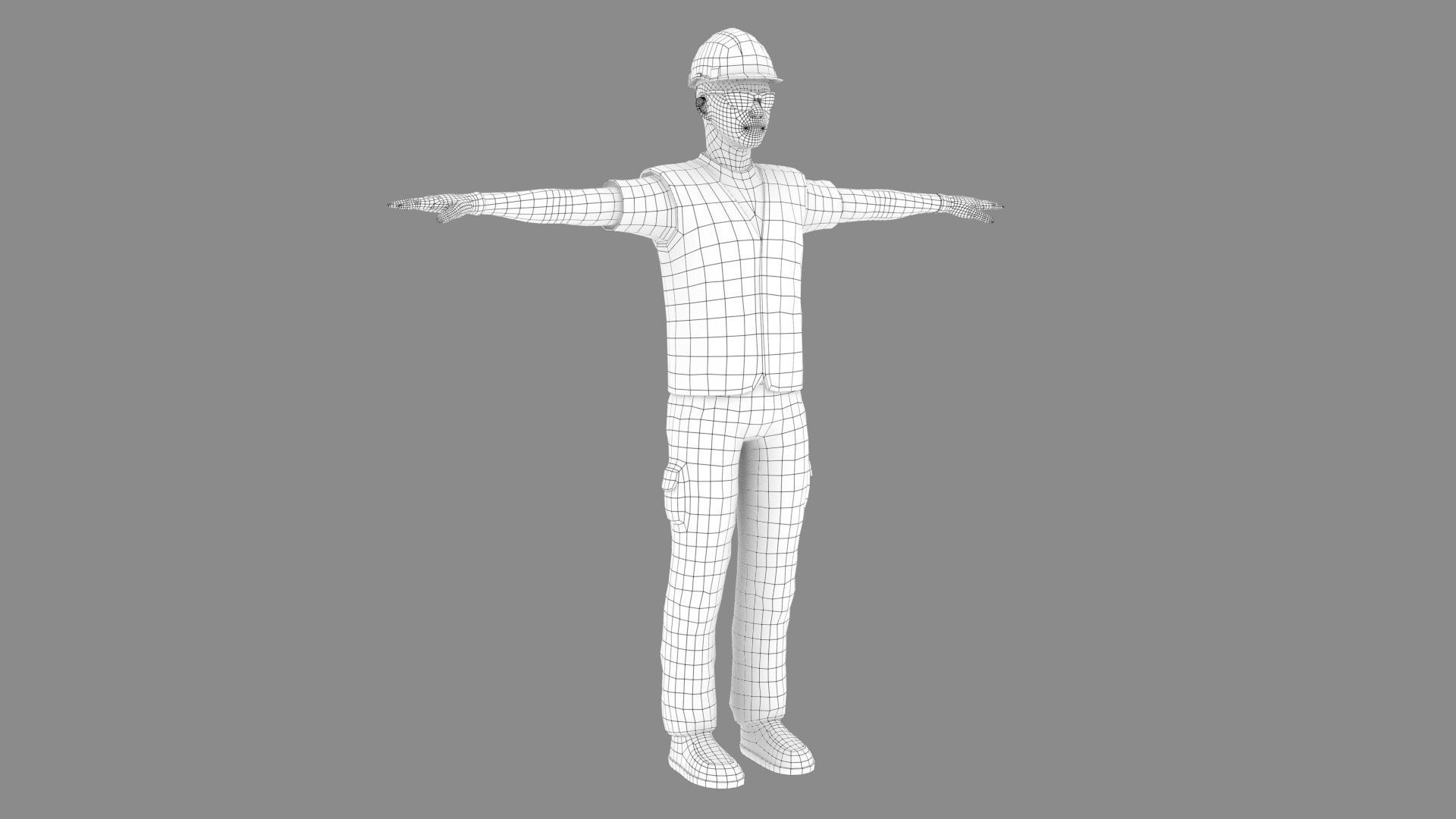 Working Men - Kim Low-poly 3D model_8
