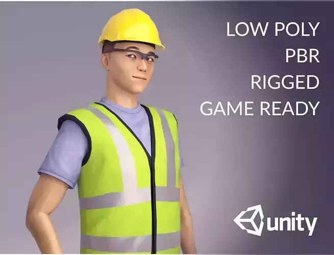Working Men - Kim Low-poly 3D model