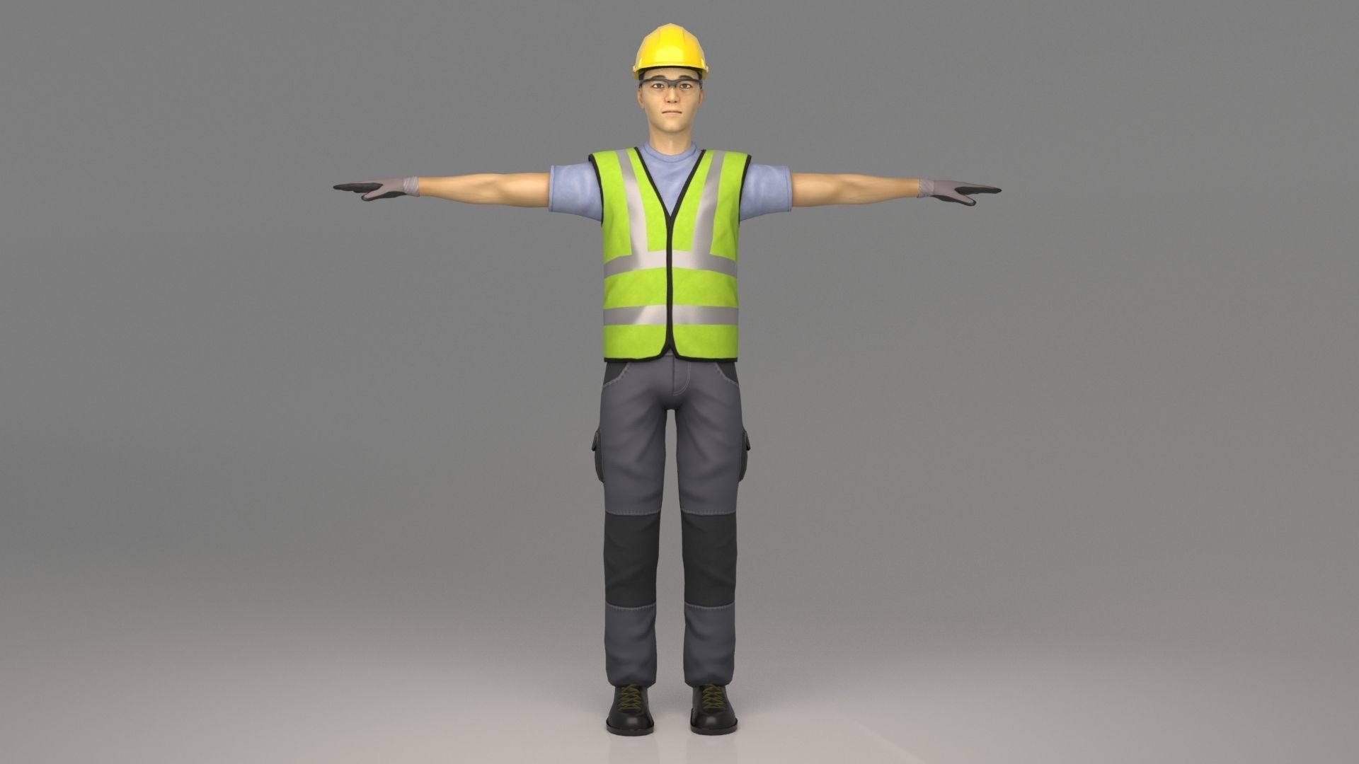 Working Men - Kim Low-poly 3D model_2