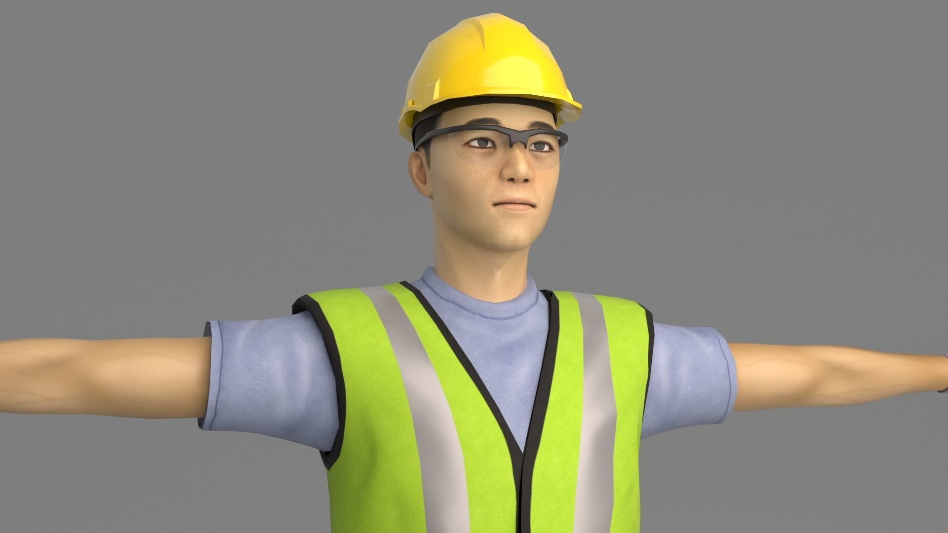 Working Men - Kim Low-poly 3D model_5