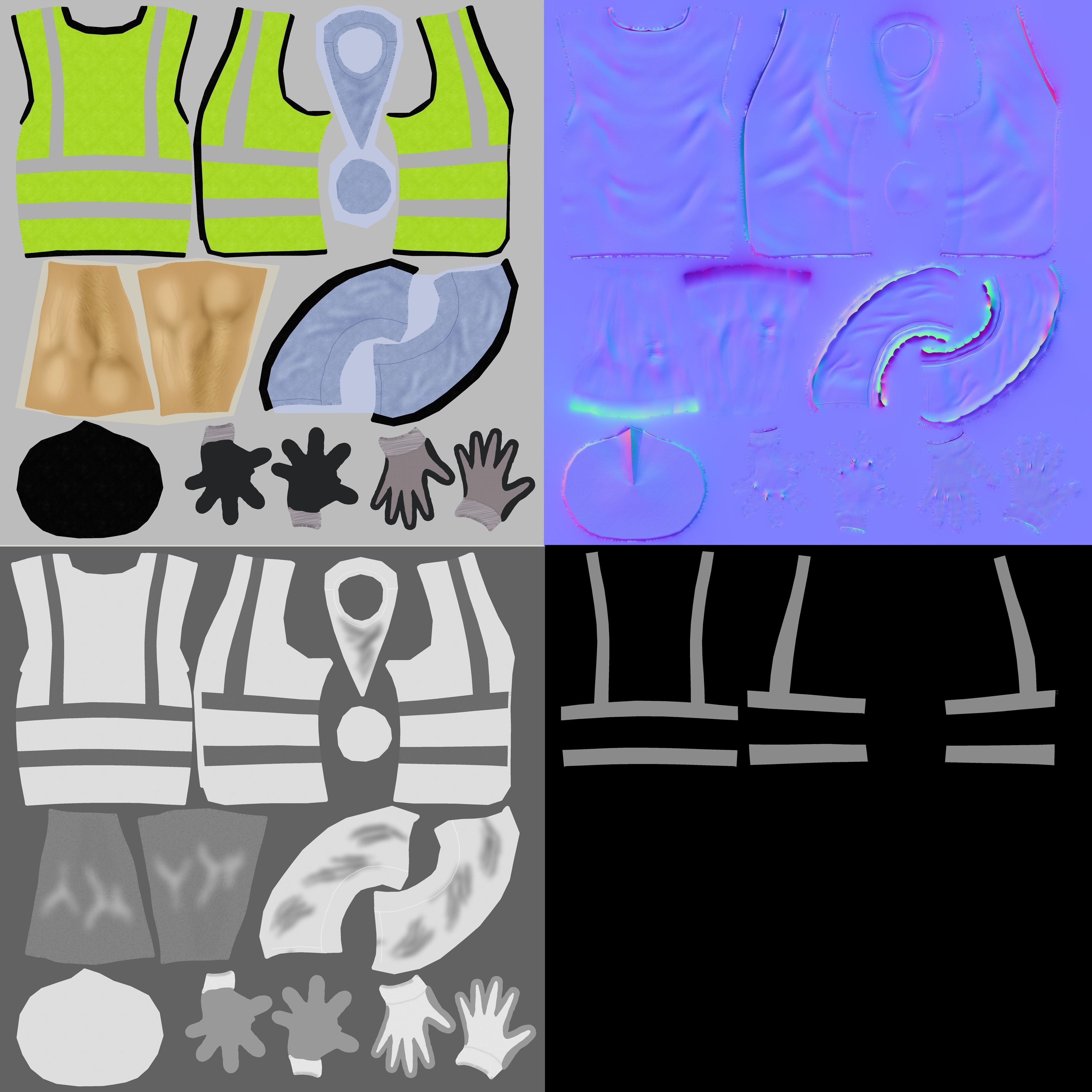 Working Men - Kim Low-poly 3D model_12