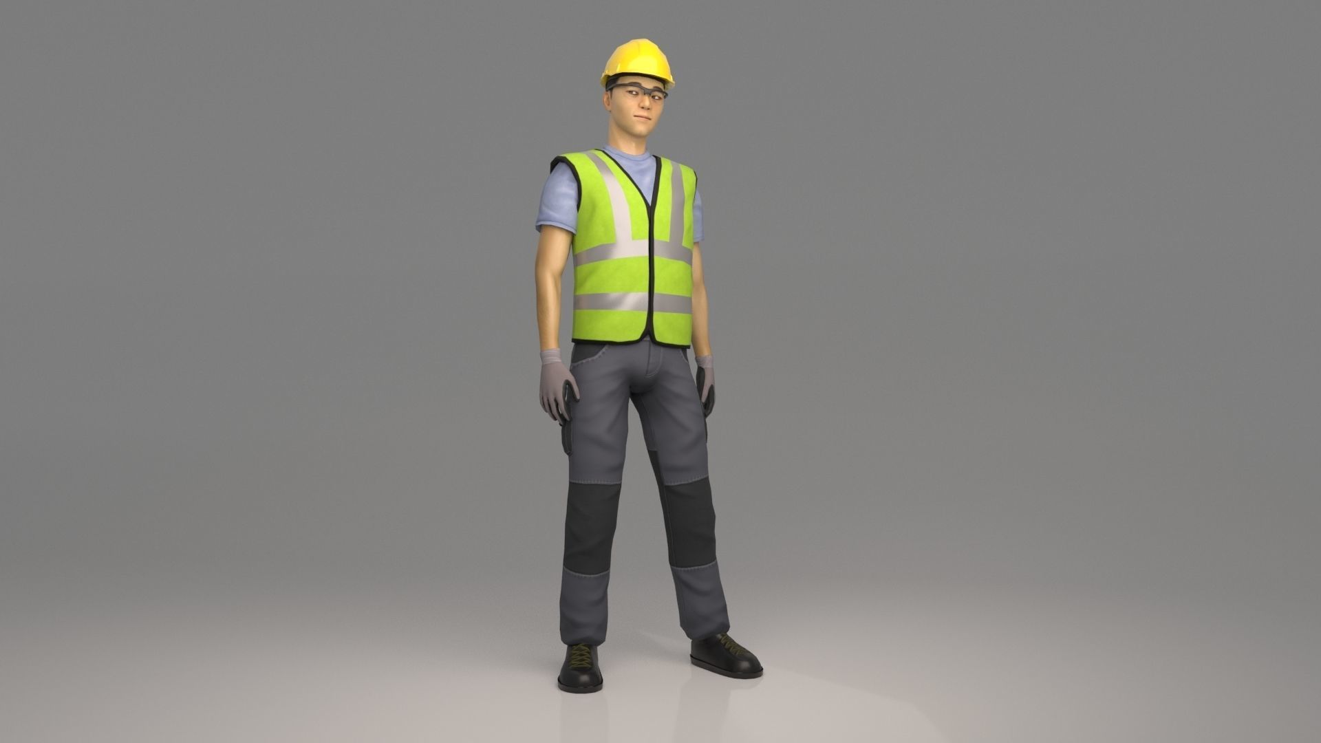 Working Men - Kim Low-poly 3D model_1
