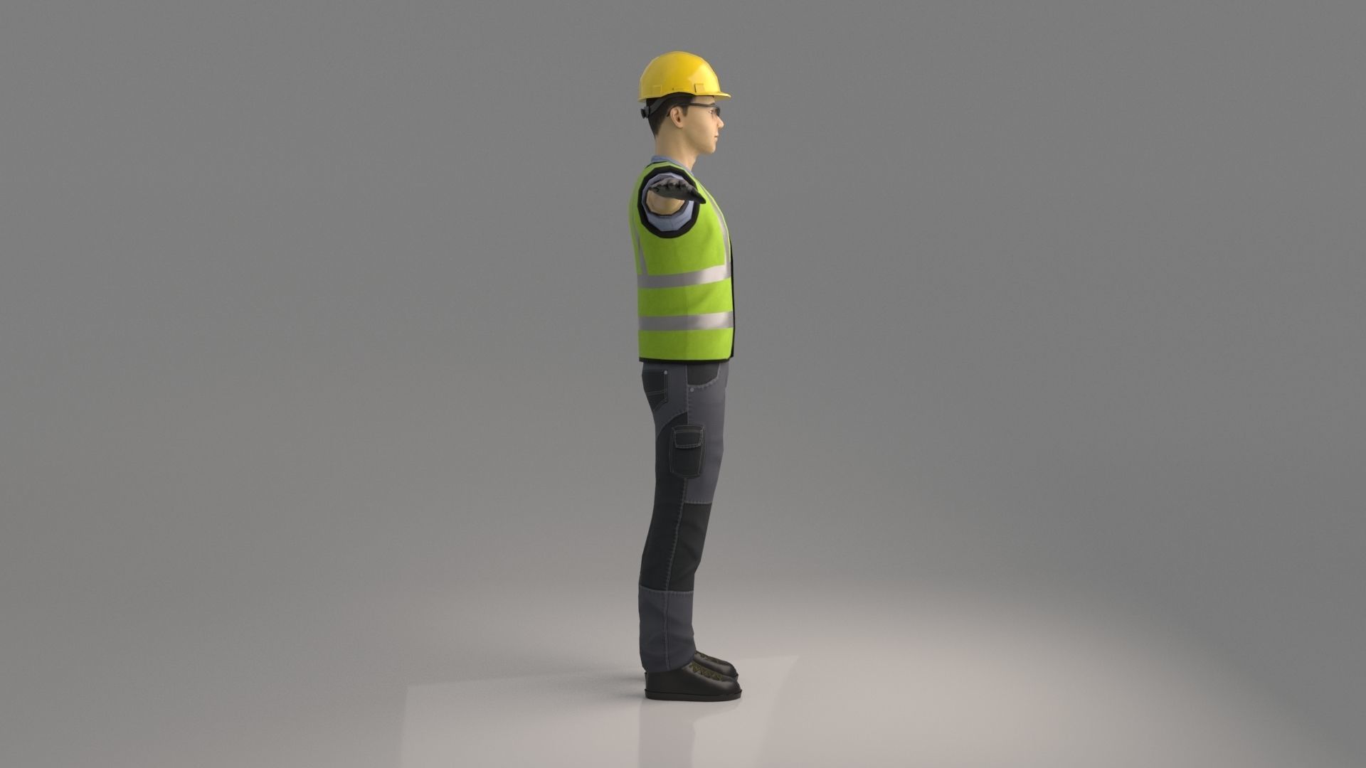 Working Men - Kim Low-poly 3D model_3