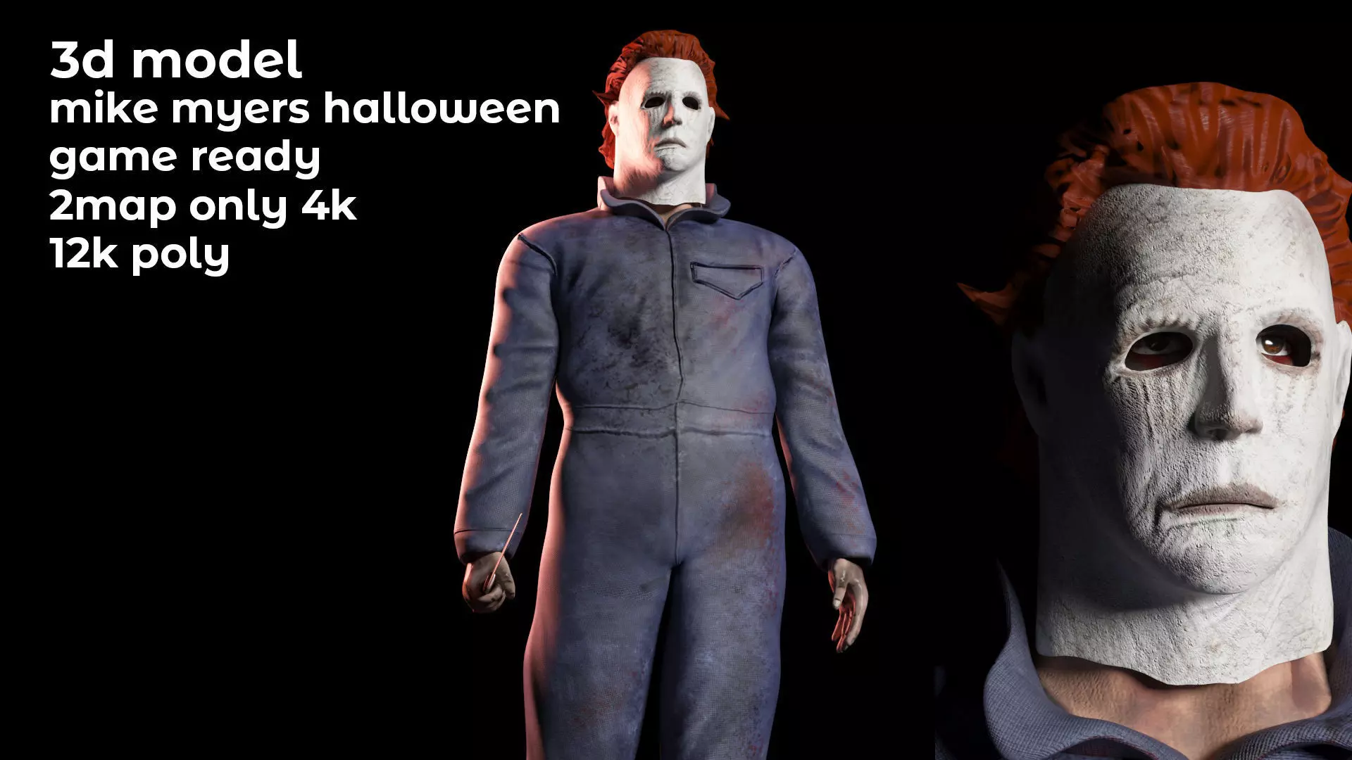 Mike Myers Halloween 3d model Low-poly 3D model_0
