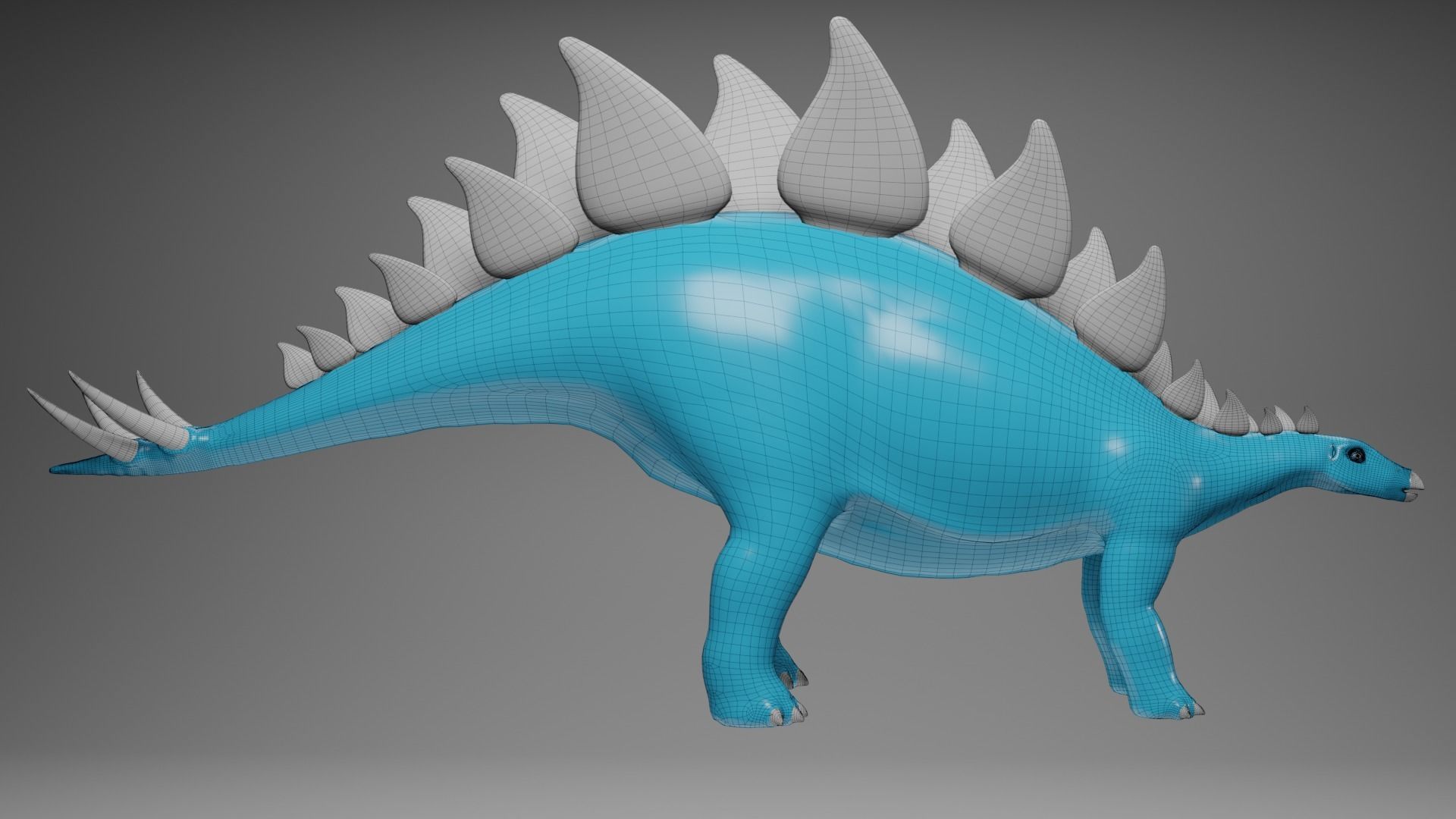 stegosaurus basemesh 3D model_9