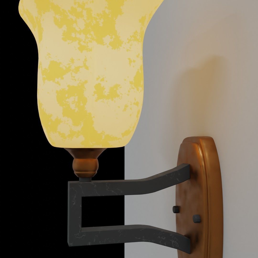 Flower shaped wall lamp Free 3D model_2
