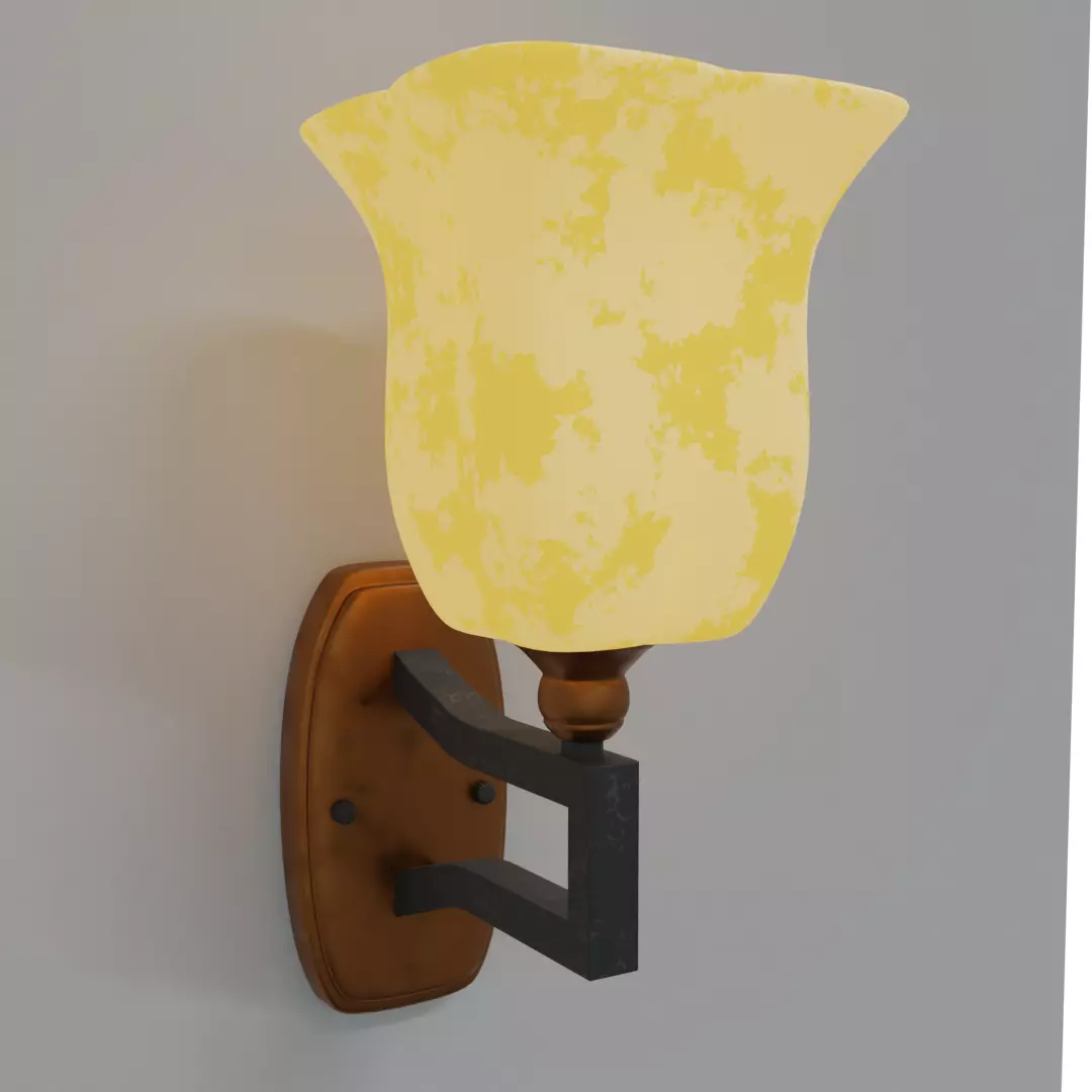 Flower shaped wall lamp Free 3D model_0