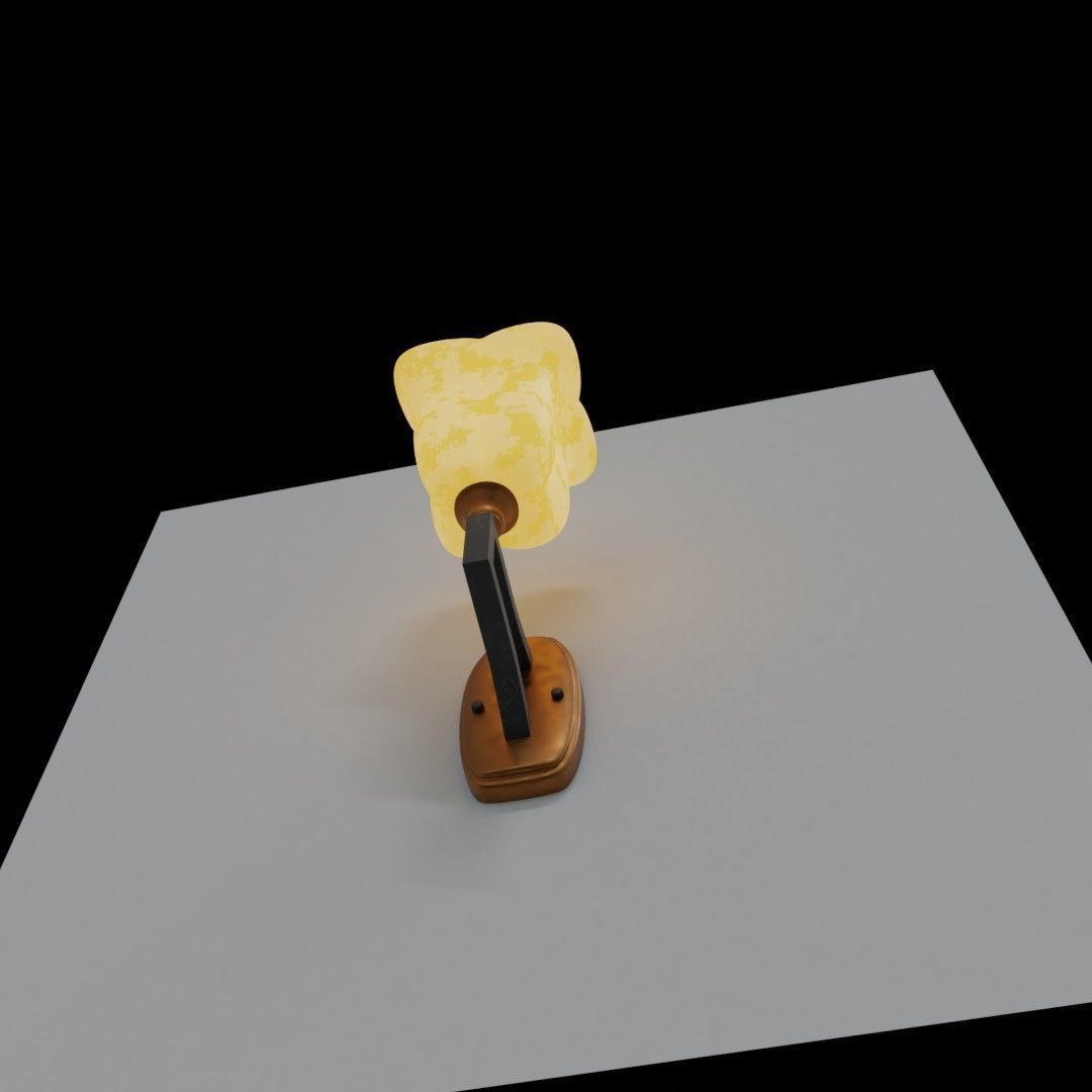 Flower shaped wall lamp Free 3D model_4