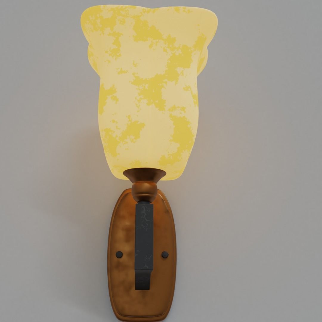 Flower shaped wall lamp Free 3D model_1