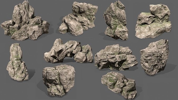 Rock Collection 017 Low-poly 3D model