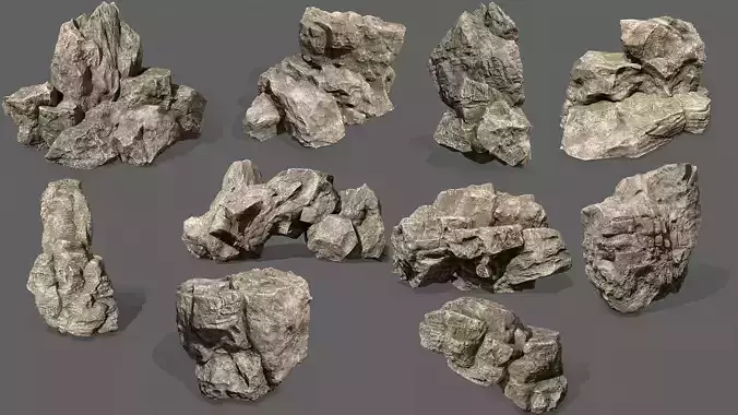 Rock Collection 017 Low-poly 3D model