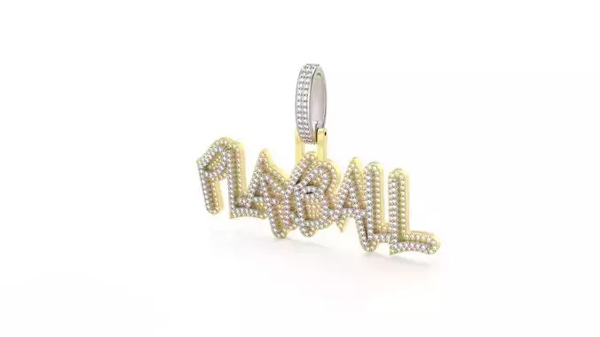 Model 509  Name Digit Necklace Playball Diamond Name Plate