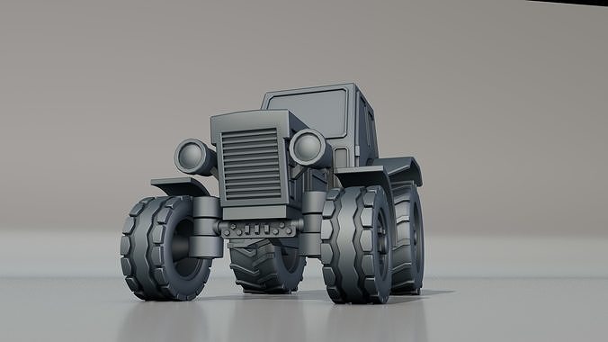 Tractor set of wheels 3D print model
