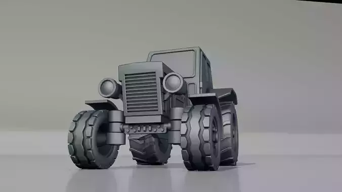 Tractor set of wheels 3D print model