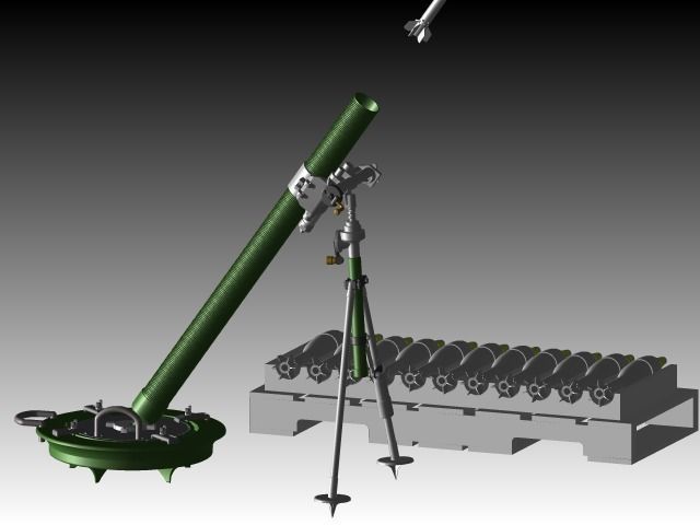 81mm Mortar Free 3D model_8