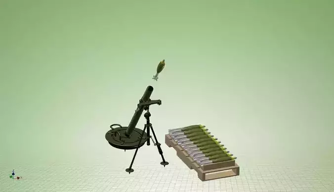 81mm Mortar Free 3D model