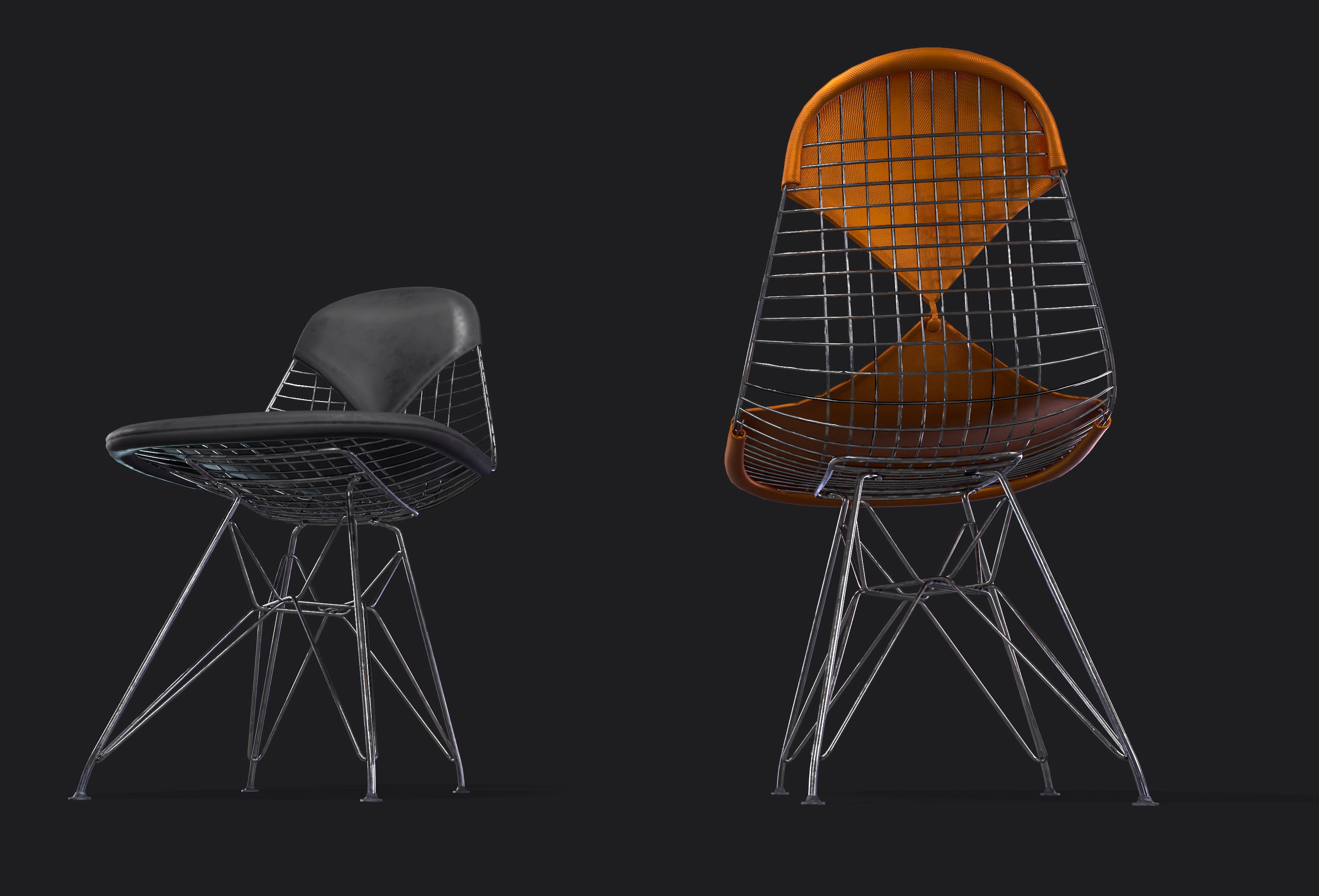 Chair Eames base DKR Low-poly 3D model_2