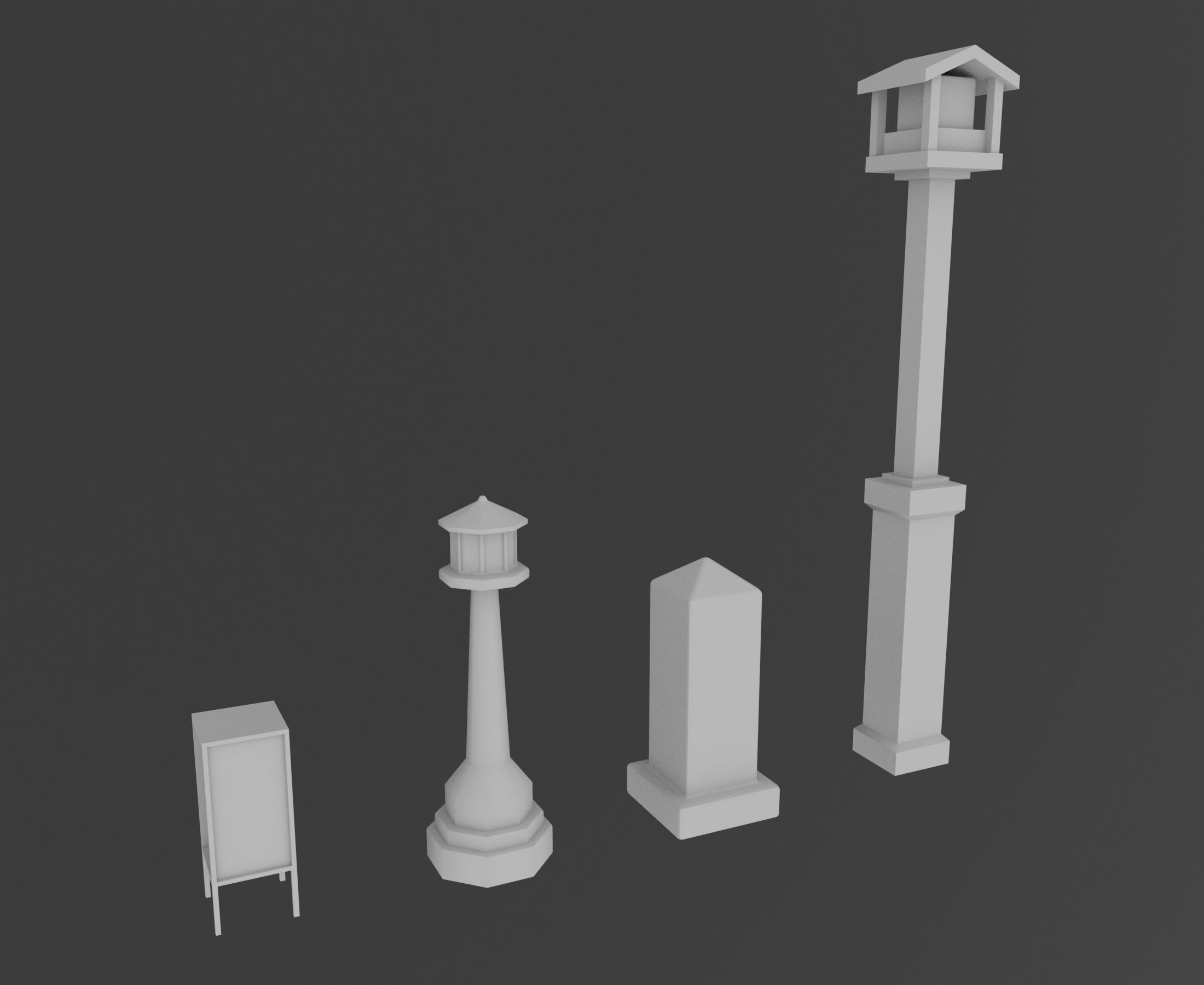 Japanese Village Low-poly 3D model_8