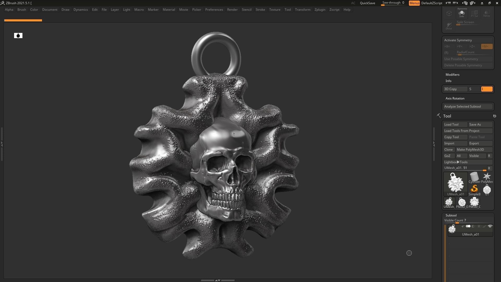 Skull Pendant 06 3d print model 3D print model_3