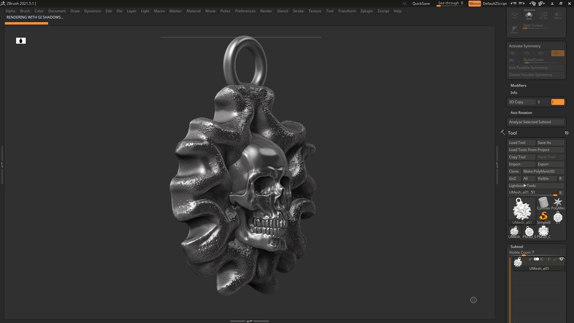 Skull Pendant 06 3d print model 3D print model_4