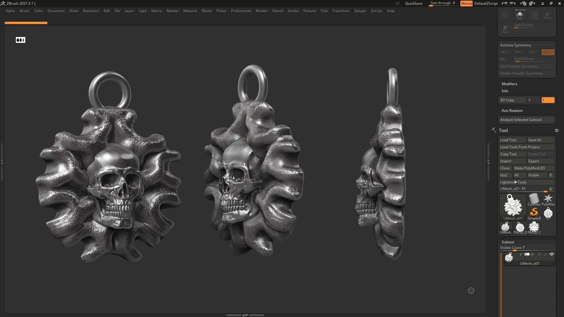 Skull Pendant 06 3d print model 3D print model_1