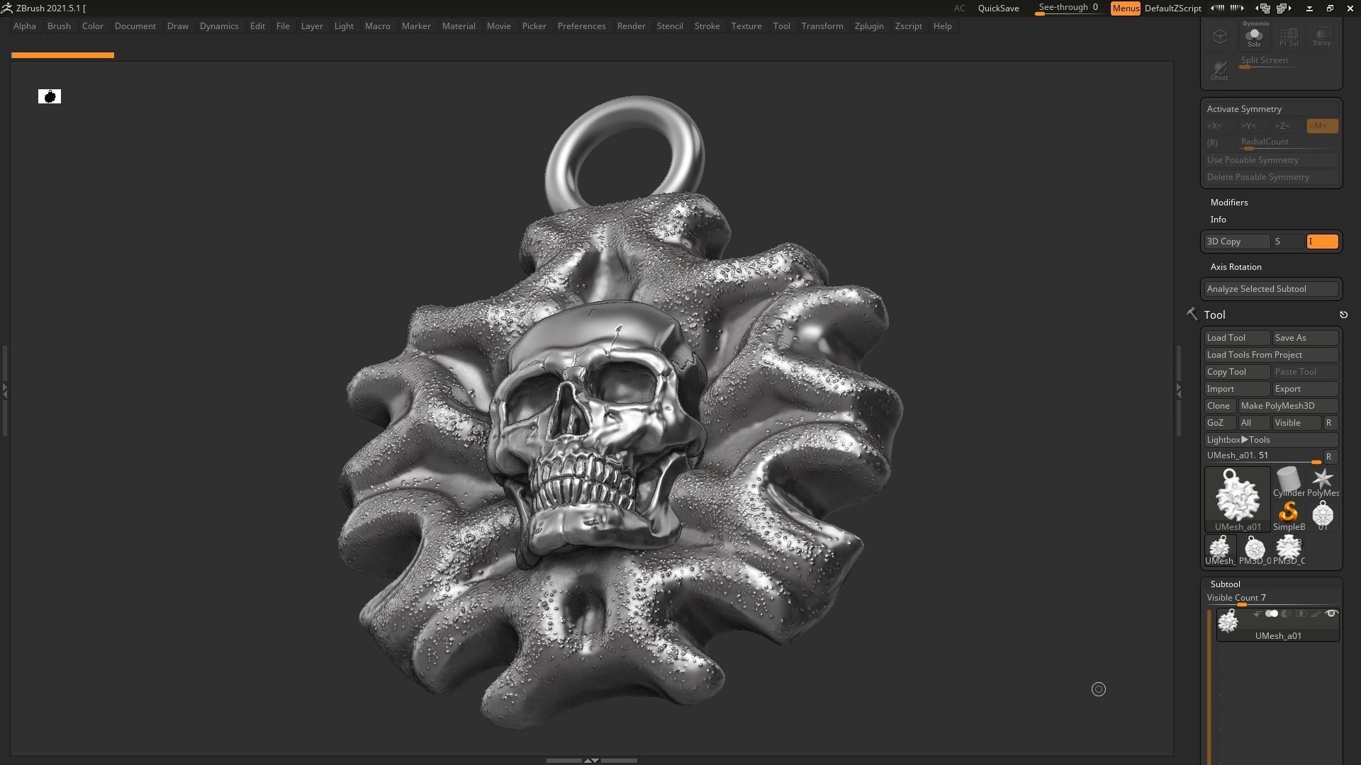 Skull Pendant 06 3d print model 3D print model_6