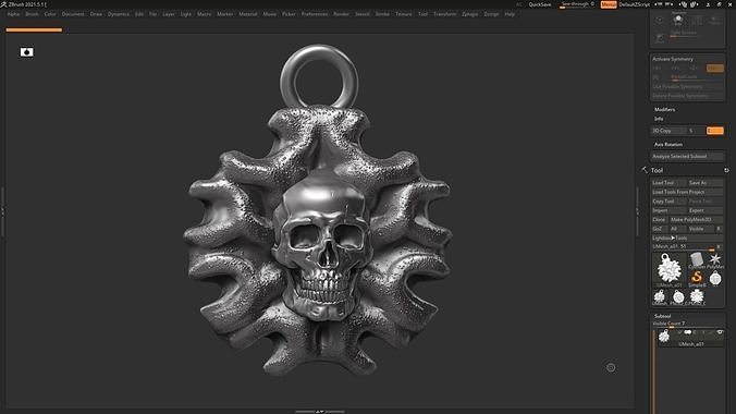 Skull Pendant 06 3d print model 3D print model