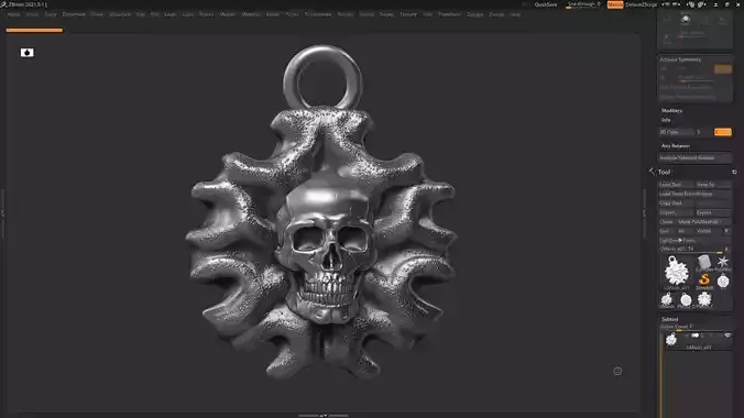 Skull Pendant 06 3d print model 3D print model