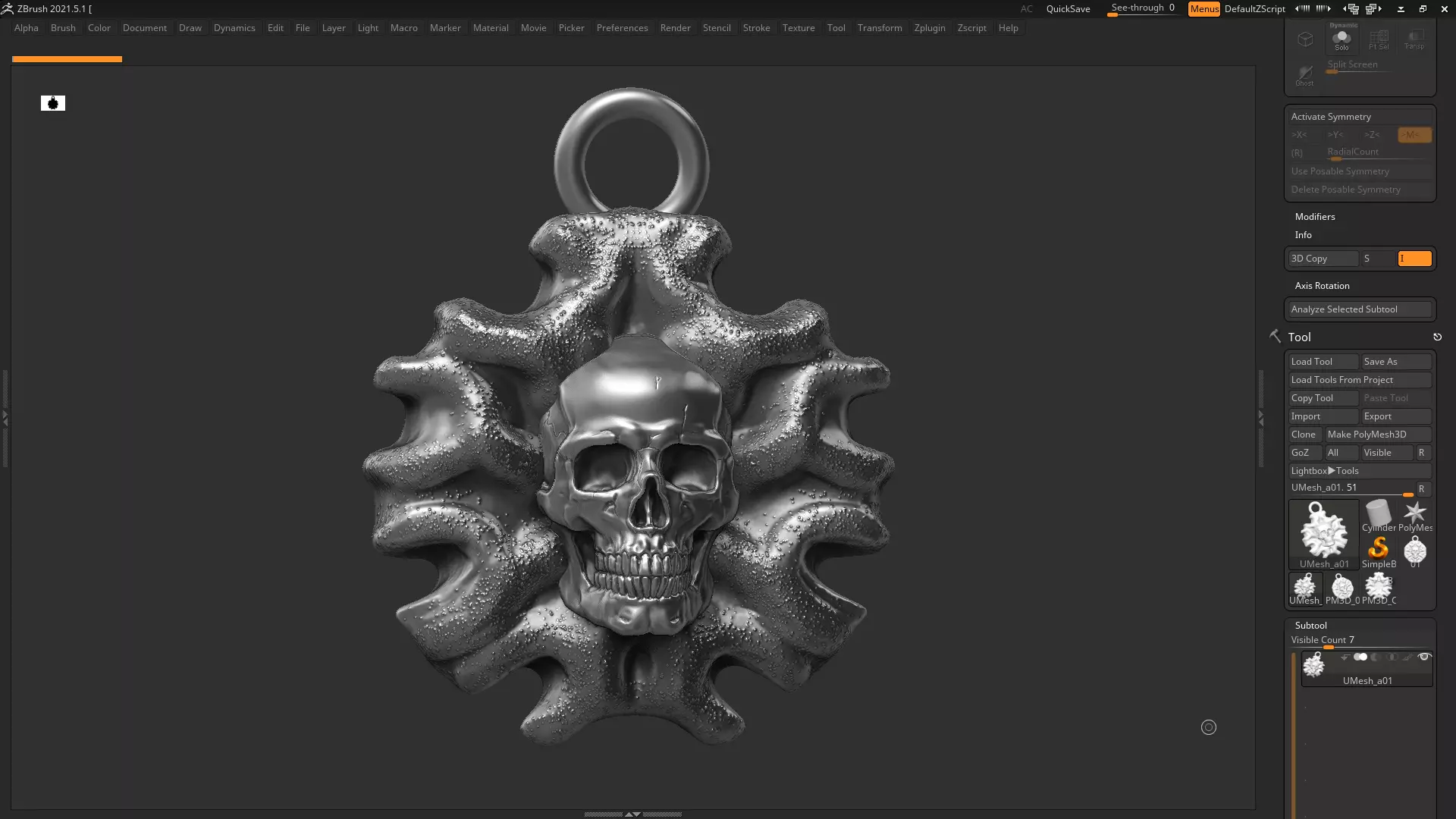 Skull Pendant 06 3d print model 3D print model_0
