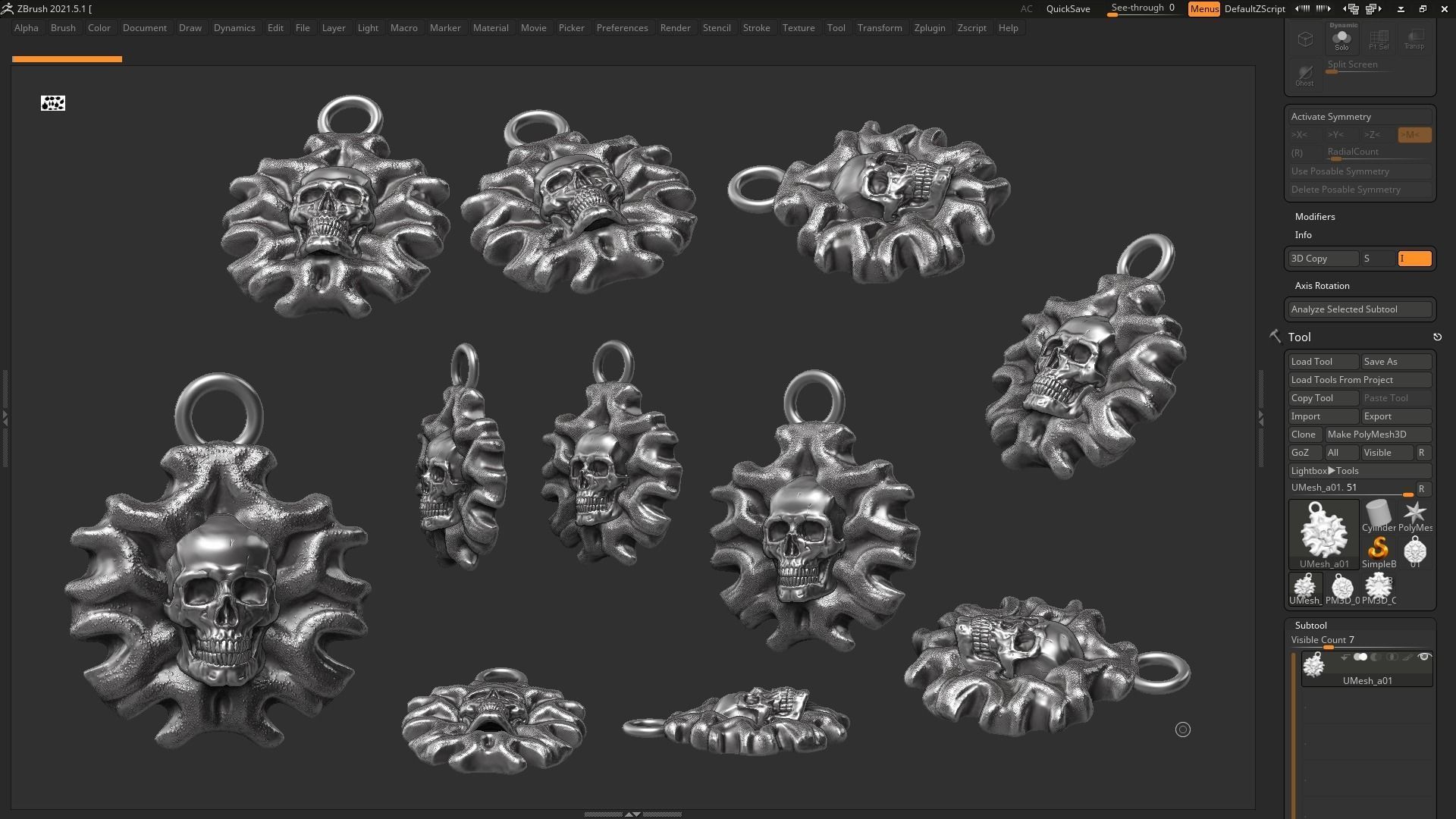 Skull Pendant 06 3d print model 3D print model_2