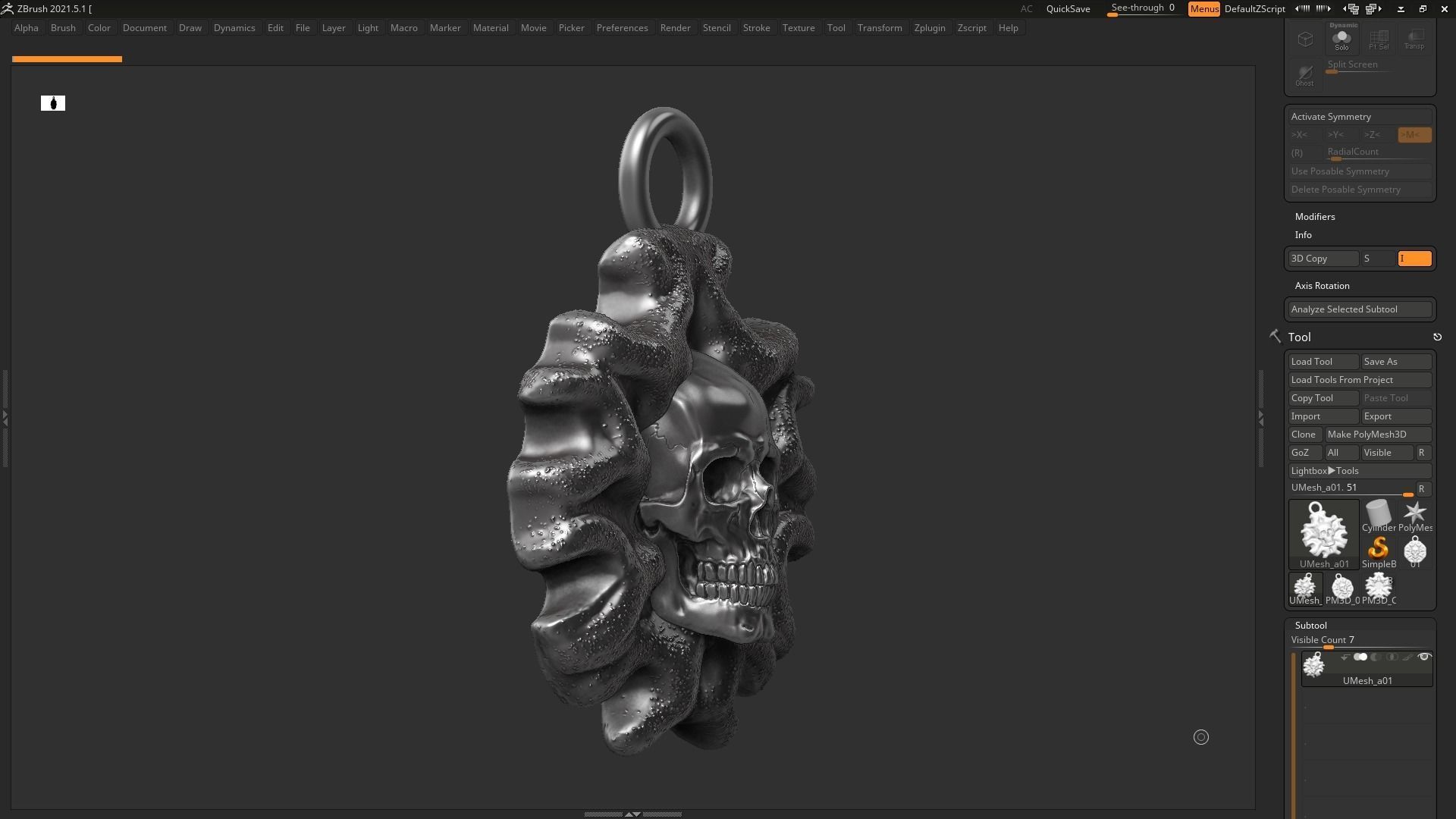 Skull Pendant 06 3d print model 3D print model_5