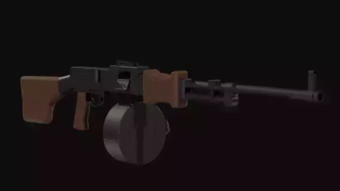 Rpd Low Poly machine gun Low-poly 3D model
