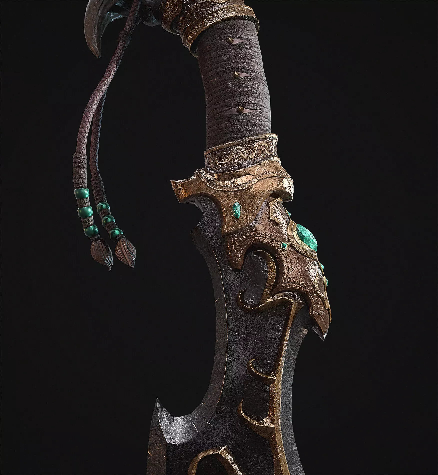 Dagger sword Low-poly 3D model_0