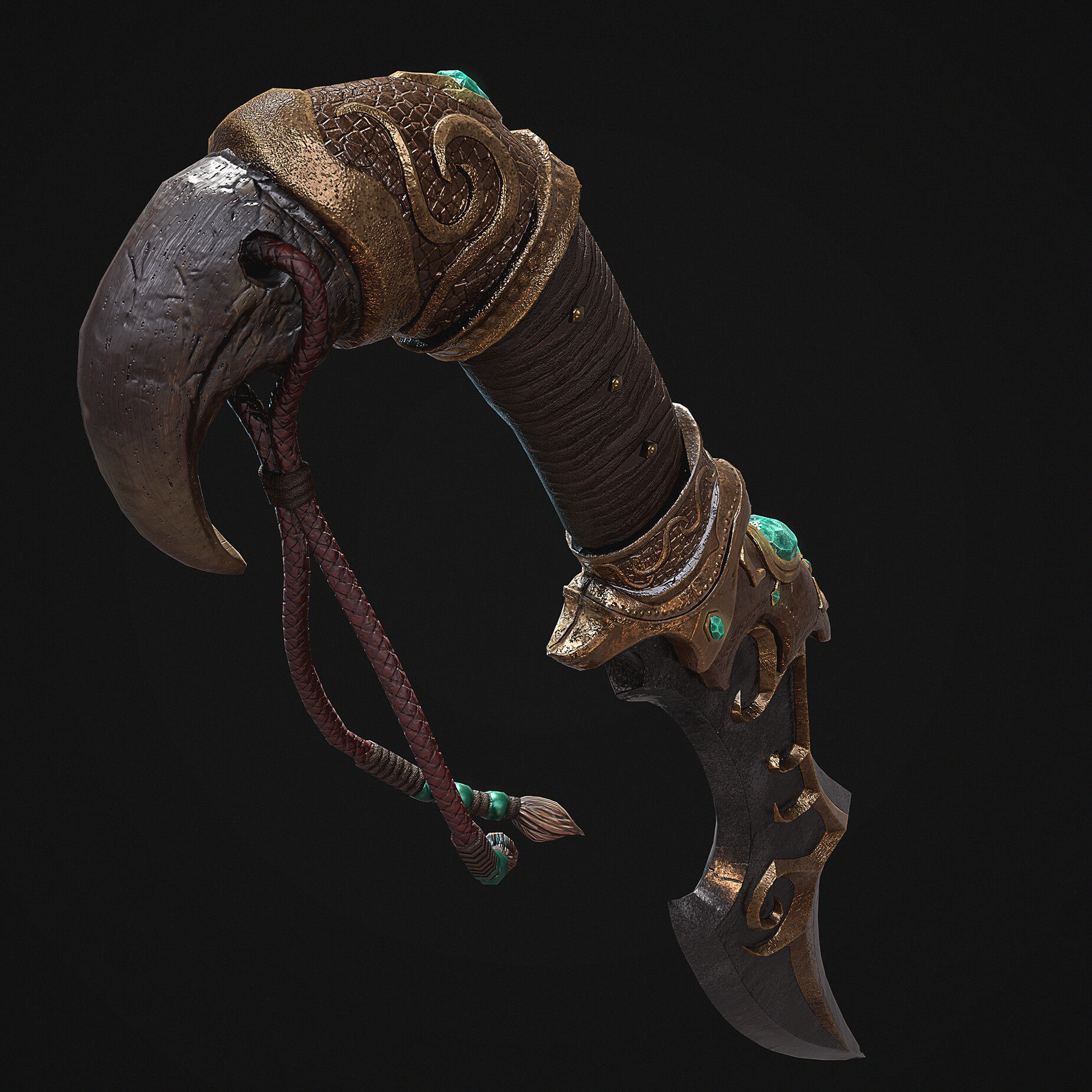 Dagger sword Low-poly 3D model_5