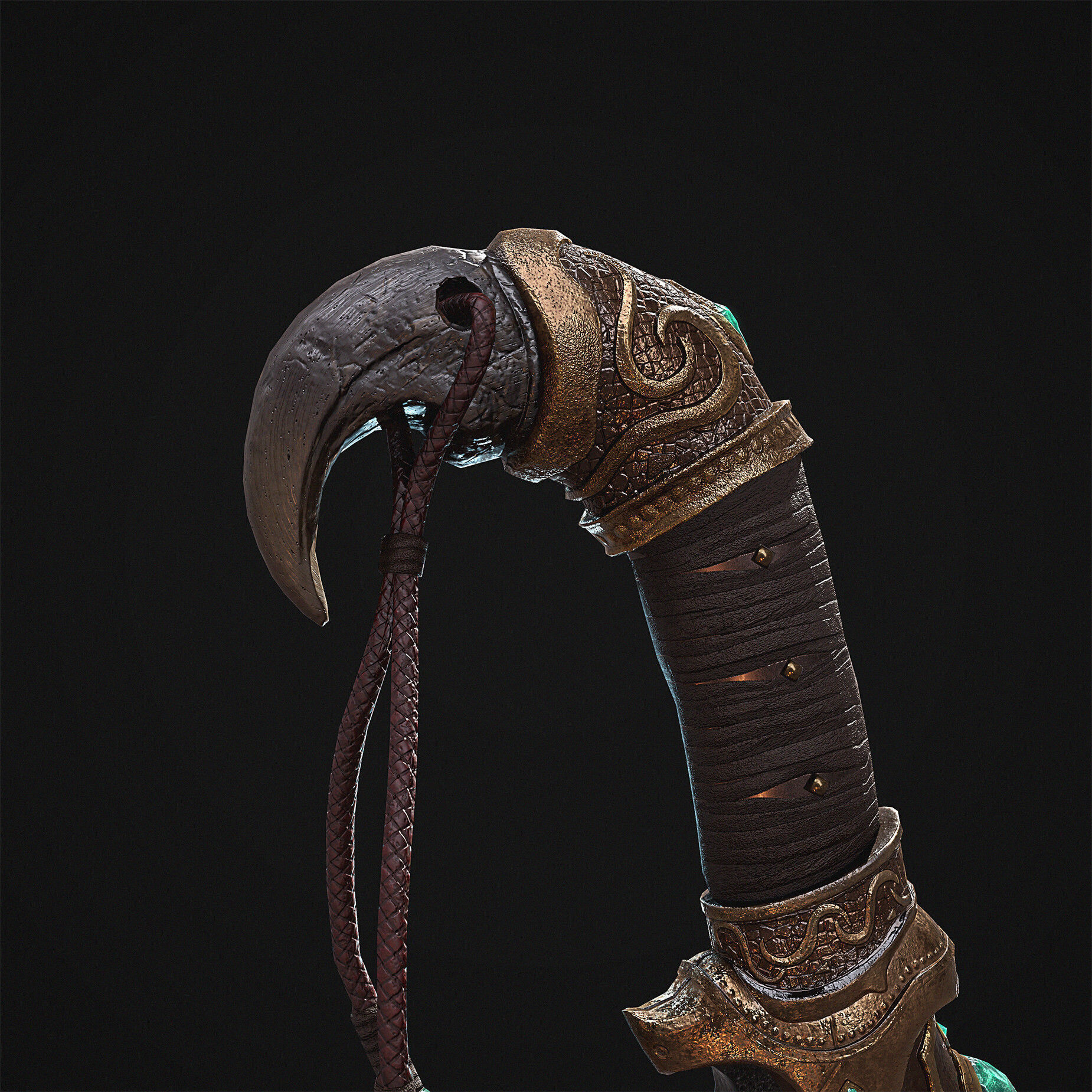 Dagger sword Low-poly 3D model_4