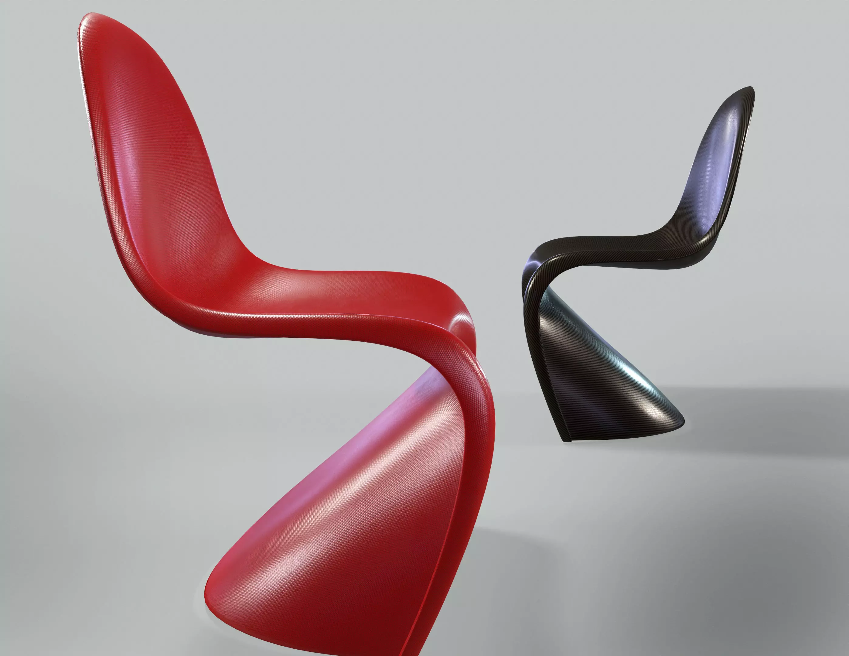 silla panton Low-poly 3D model_0