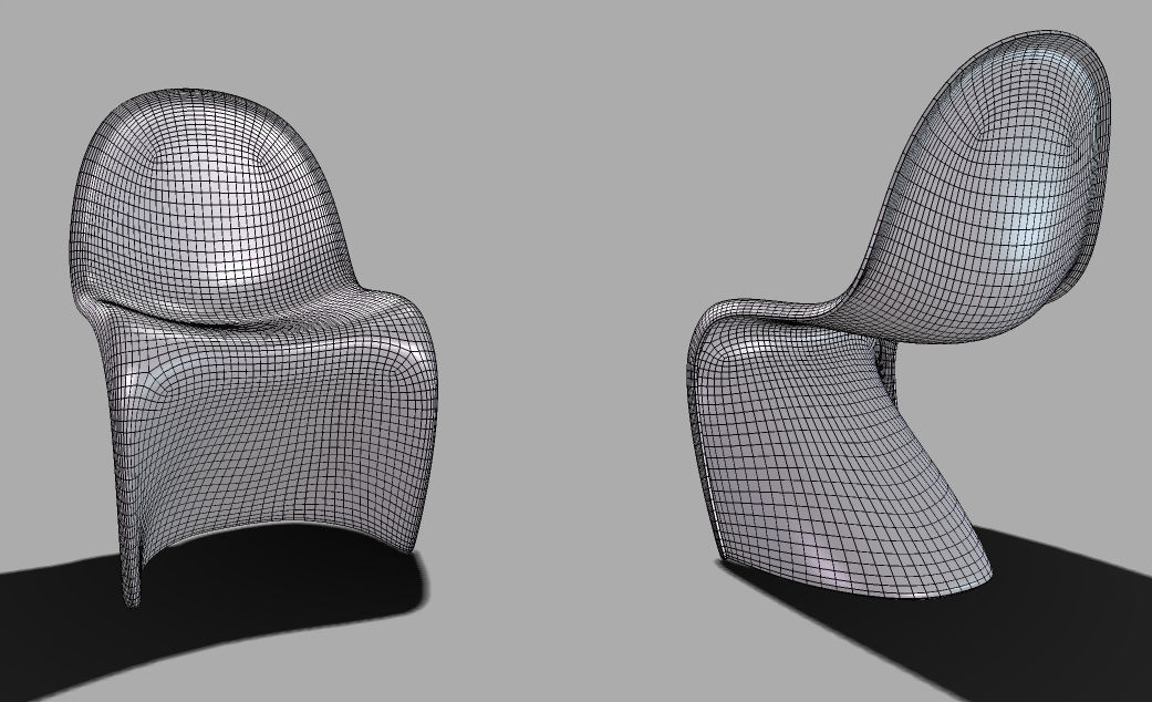 silla panton Low-poly 3D model_5