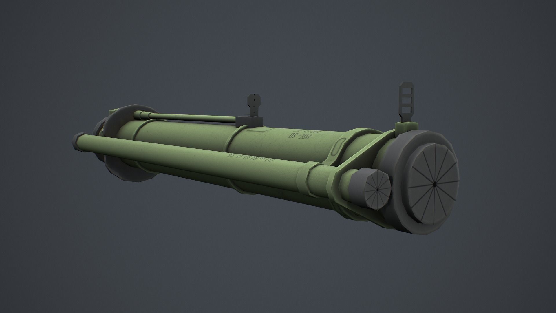 RPG-30 hook-Kryuk Low-poly 3D model_1