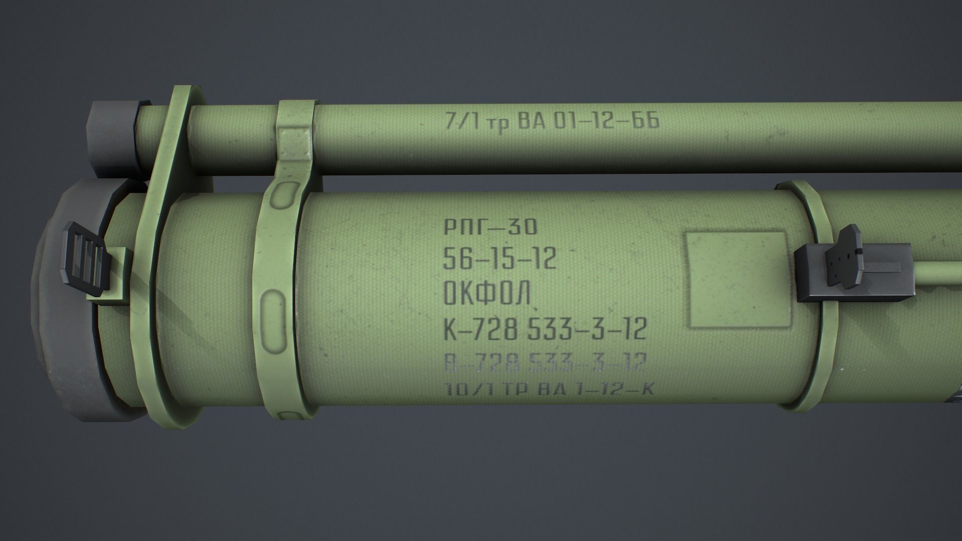 RPG-30 hook-Kryuk Low-poly 3D model_6