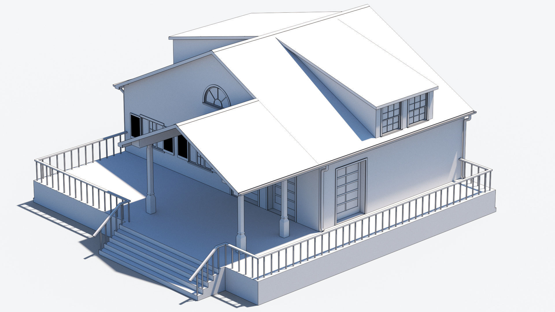Residential House 5 Low-poly 3D model_14