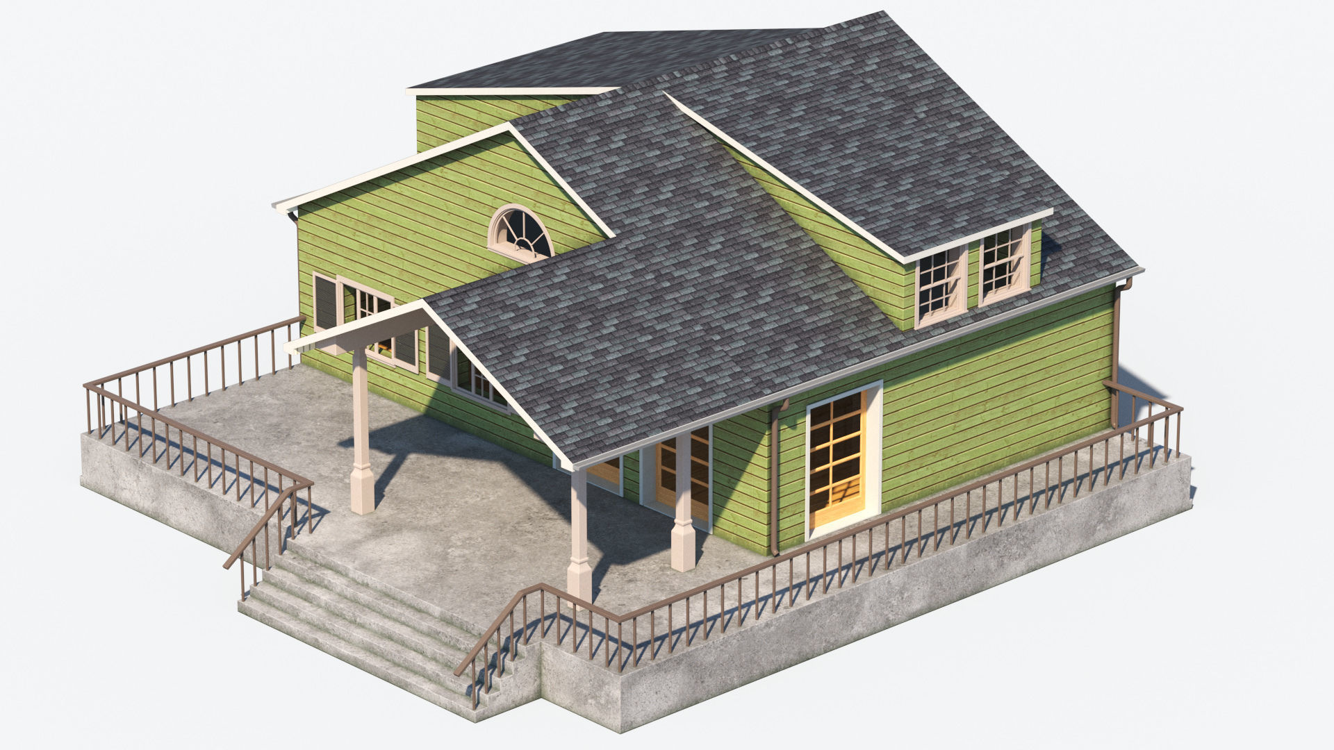 Residential House 5 Low-poly 3D model_3