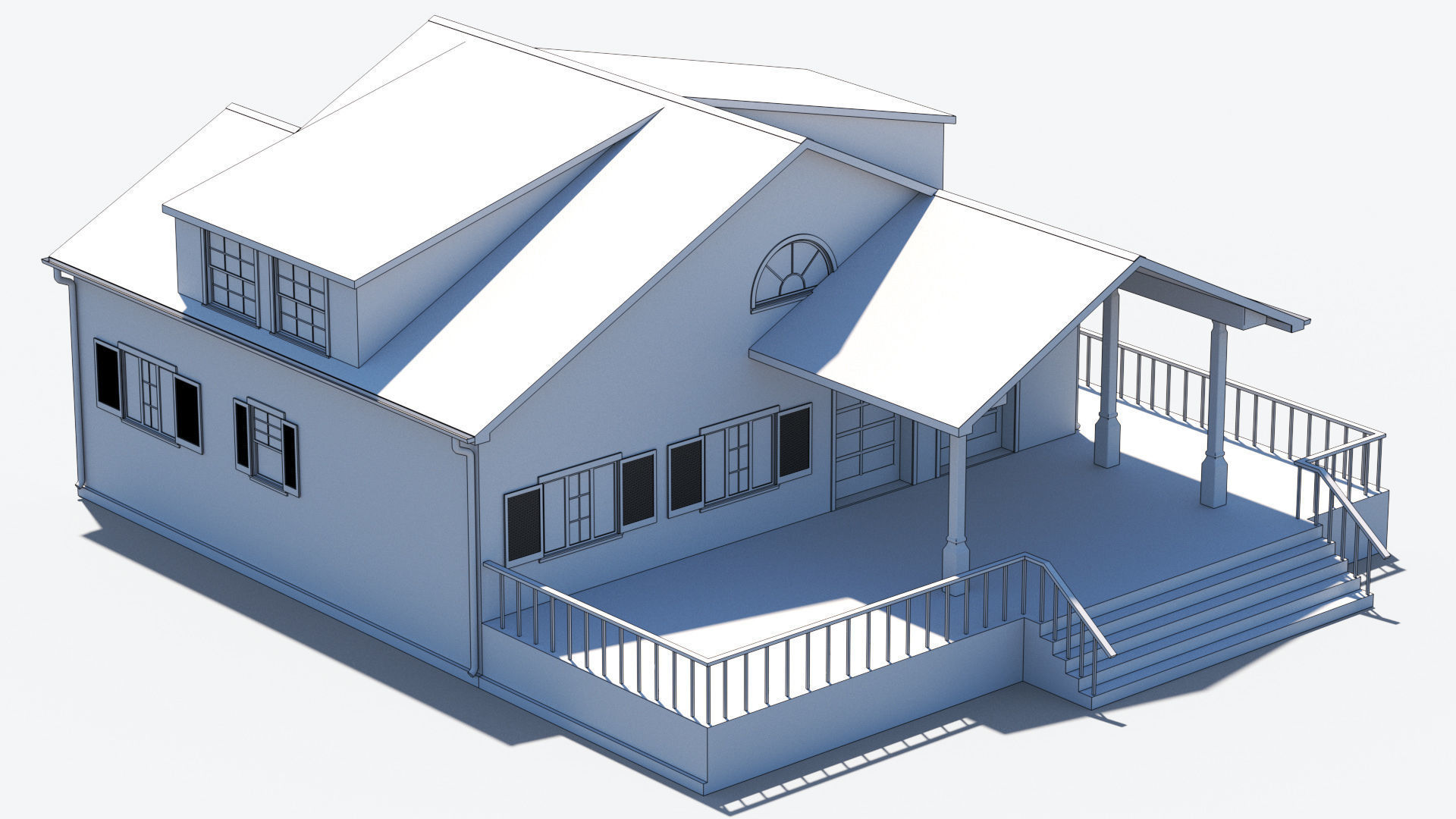 Residential House 5 Low-poly 3D model_15