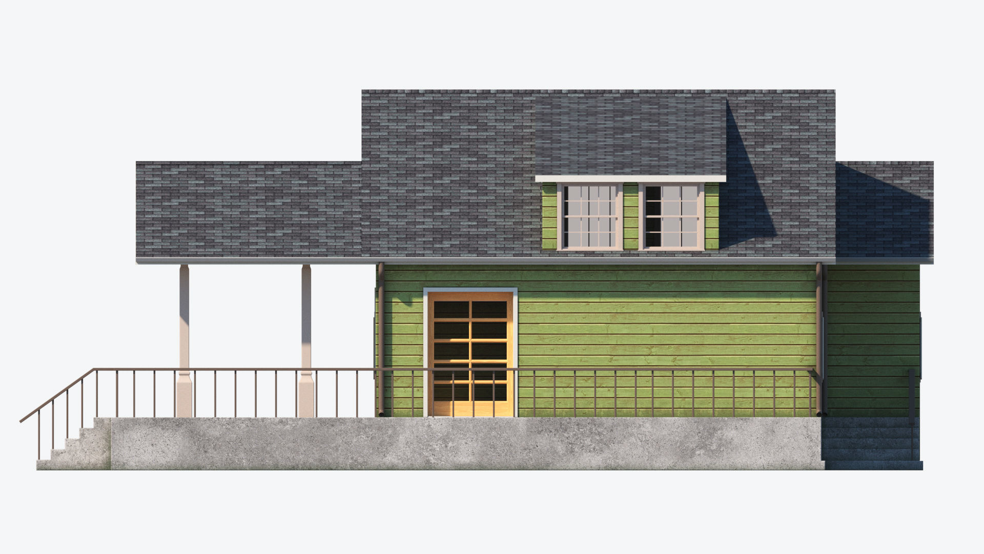 Residential House 5 Low-poly 3D model_9
