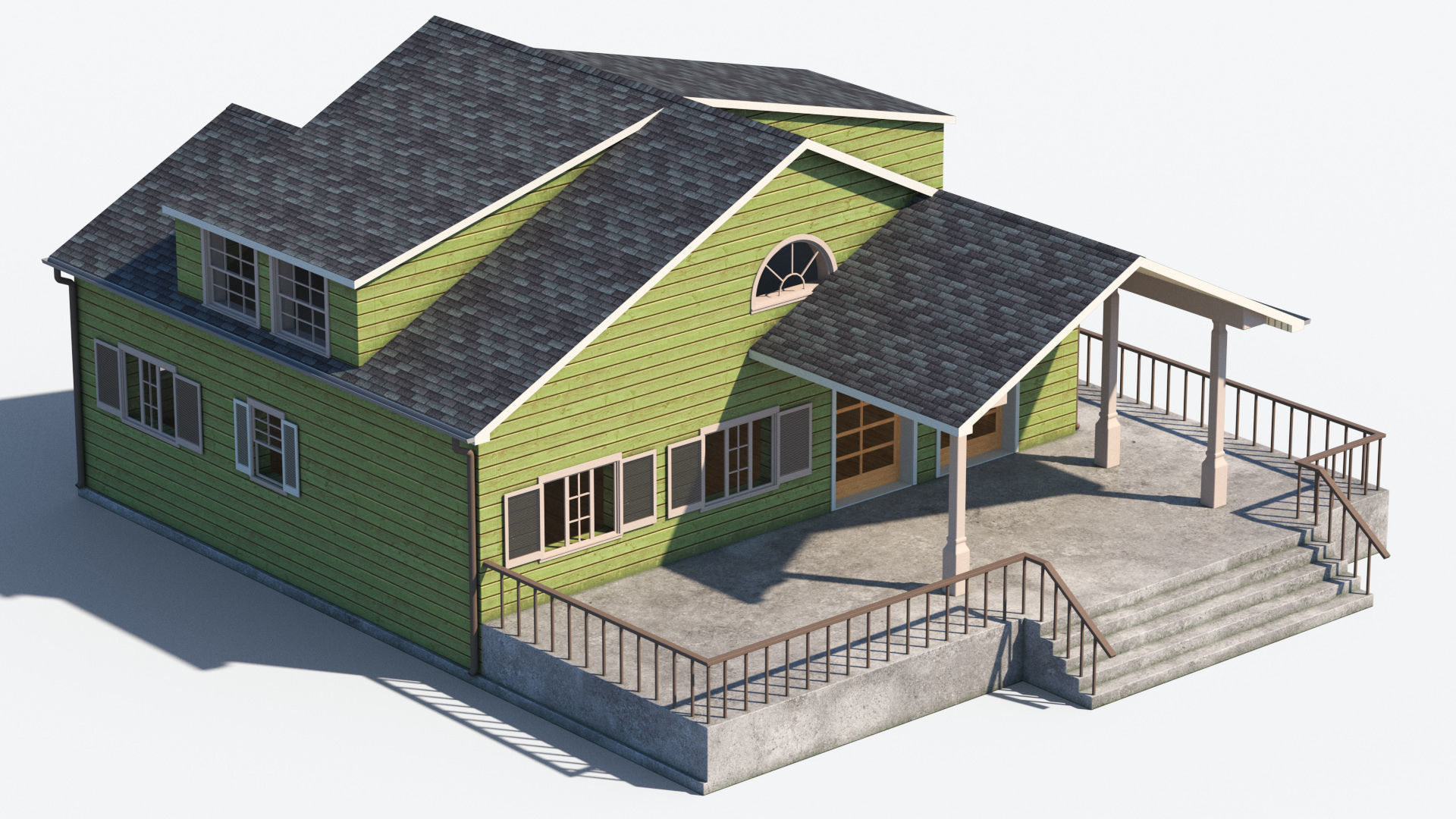 Residential House 5 Low-poly 3D model_4